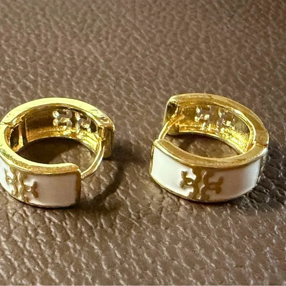 Huggie Style Cross Design Earrings - Picture 2 of 3